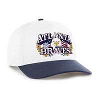 Casquette ajustable Atlanta Braves Americana Eagle Hitch blanche et marine « 47 » pour homme