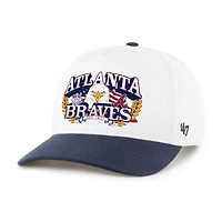 Casquette ajustable Atlanta Braves Americana Eagle Hitch blanche et marine « 47 » pour homme