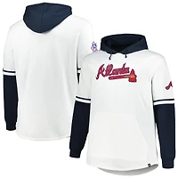 Sweat à capuche '47 pour hommes, blanc/bleu marine, Atlanta Braves Big & Tall Trifecta Shortstop