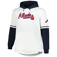 Sweat à capuche '47 pour hommes, blanc/bleu marine, Atlanta Braves Big & Tall Trifecta Shortstop