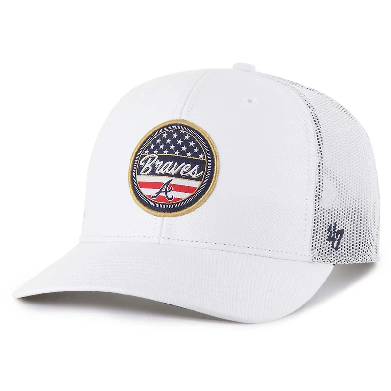Casquette de camionneur ajustable blanche « 47 » pour homme, hommage aux Braves d'Atlanta