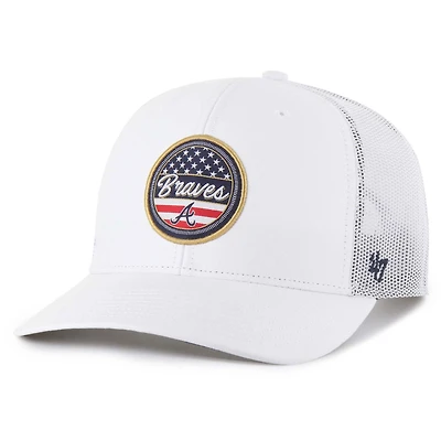 Casquette de camionneur ajustable blanche « 47 » pour homme, hommage aux Braves d'Atlanta