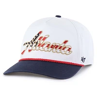 Casquette ajustable blanche patriotique des Braves d'Atlanta 1947 pour homme