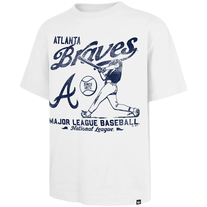 Men's '47 White Atlanta Braves Regional Batter Foundation T-Shirt