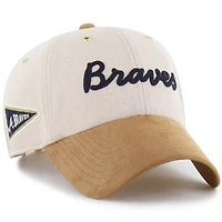 Men's '47 x Stoney Clover Lane  Natural/Tan Atlanta Braves Script Charm Clean Up Adjustable Hat