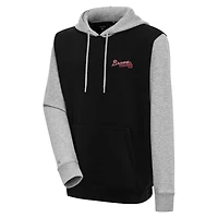 Sweat à capuche Victory pour homme, noir/gris chiné, des Atlanta Braves