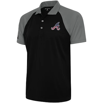 Polo Patriotic Nova pour homme, noir/acier, des Atlanta Braves
