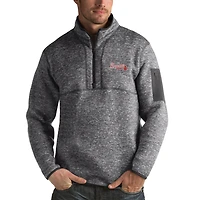 Pull demi-zip Fortune Antigua Heathered Anthracite pour homme des Atlanta Braves