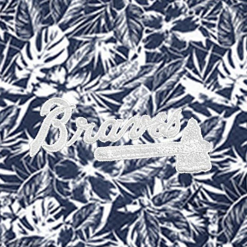 Chemise boutonnée bleu marine Antigua pour homme des Atlanta Braves Resort
