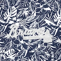 Chemise boutonnée bleu marine Antigua pour homme des Atlanta Braves Resort