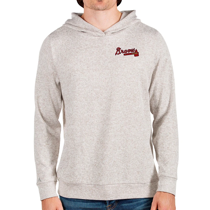 Sweat à capuche Absolute pour homme Antigua Oatmeal Atlanta Braves