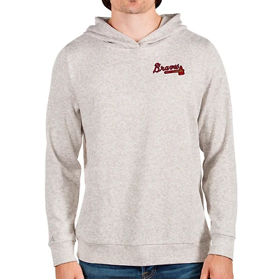Sweat à capuche Absolute pour homme Antigua Oatmeal Atlanta Braves