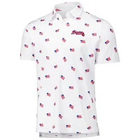 Polo Americana Antigua blanc des Braves d'Atlanta pour hommes