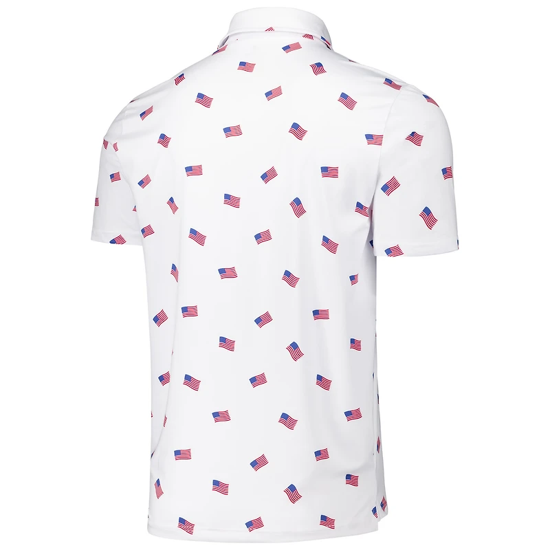 Men's Antigua White Atlanta Braves Americana Polo