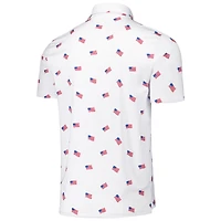 Men's Antigua White Atlanta Braves  Americana Polo