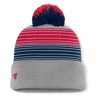 Bonnet en tricot à revers et pompon gris pour homme des Braves d'Atlanta Fanatics