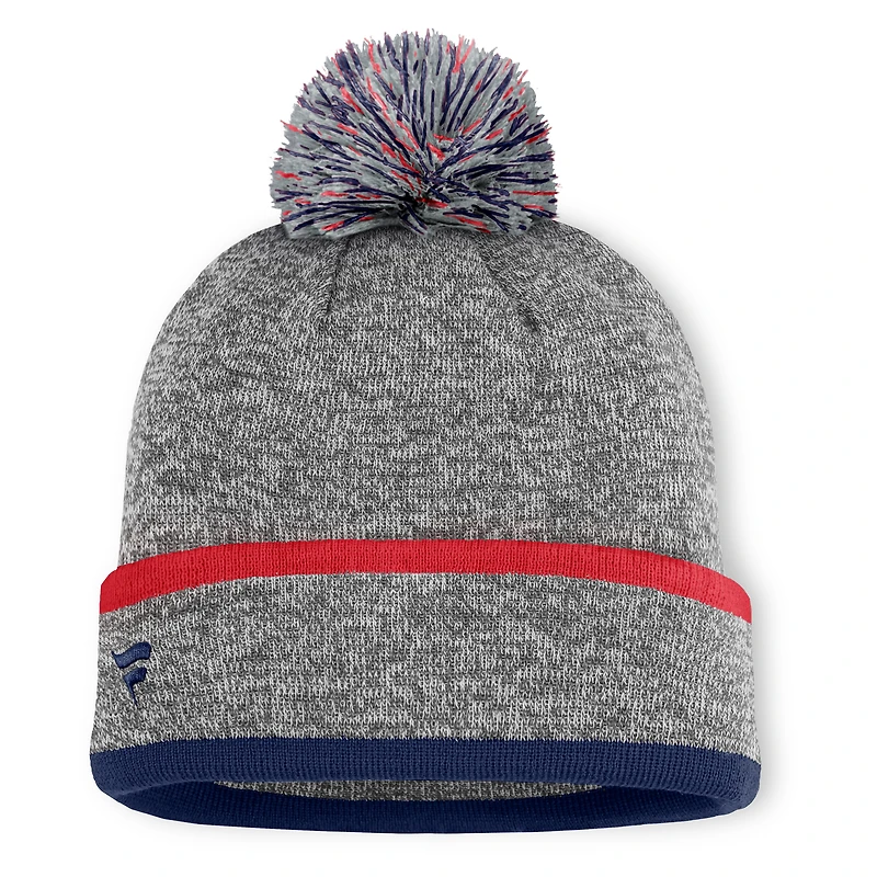 Men's Atlanta Braves Fanatics Heather Gray Backstop Cuffed Knit Hat with Pom