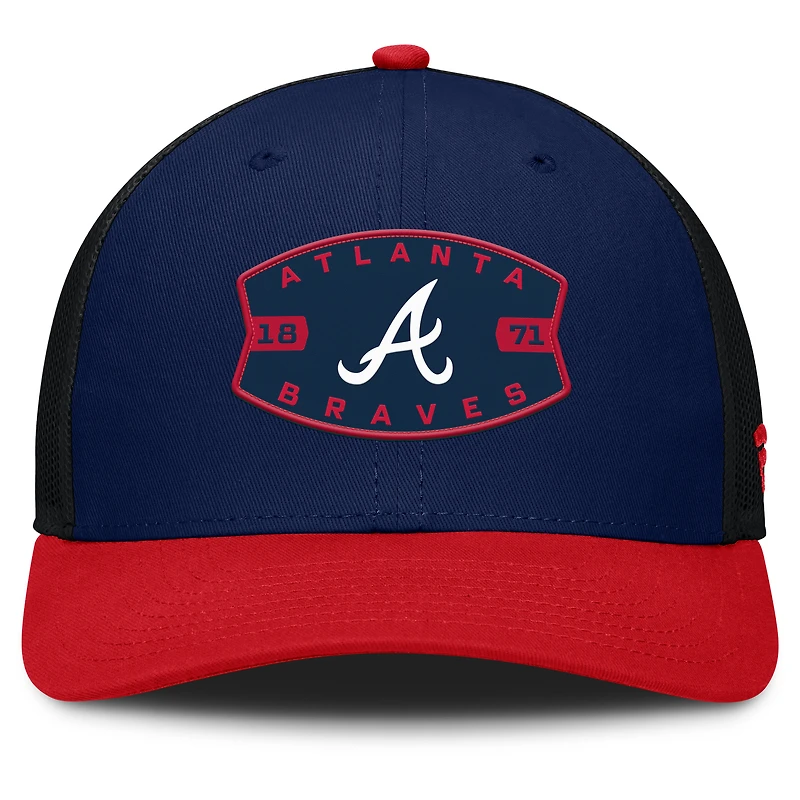Men's Atlanta Braves Fanatics Navy/Red Cutoff Adjustable Trucker Hat