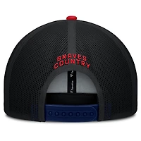 Casquette camionneur ajustable Atlanta Braves Fanatics bleu marine/rouge pour homme