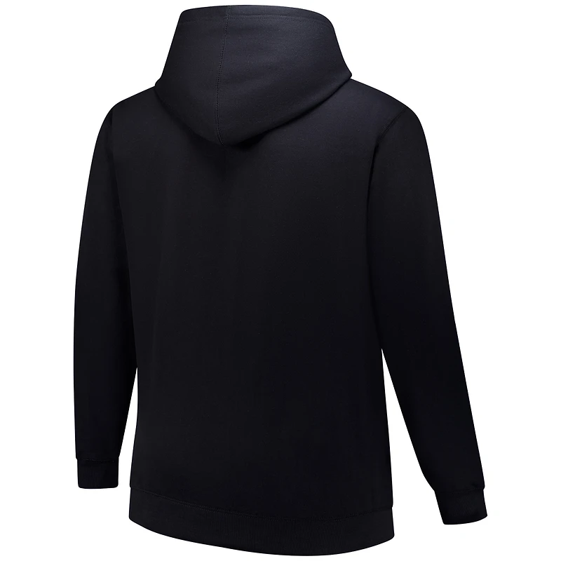 Men's  Black Atlanta Braves Stack Fleece Pullover Hoodie