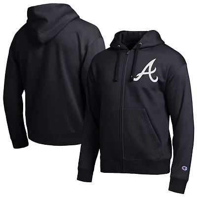 Sweat à capuche zippé noir Champion Atlanta Braves All-Star pour homme