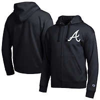 Sweat à capuche zippé noir Champion Atlanta Braves All-Star pour homme