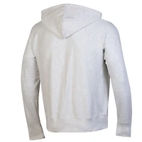 Men's Champion  Gray Atlanta Braves Reverse Weave Chenille Full-Zip Hoodie