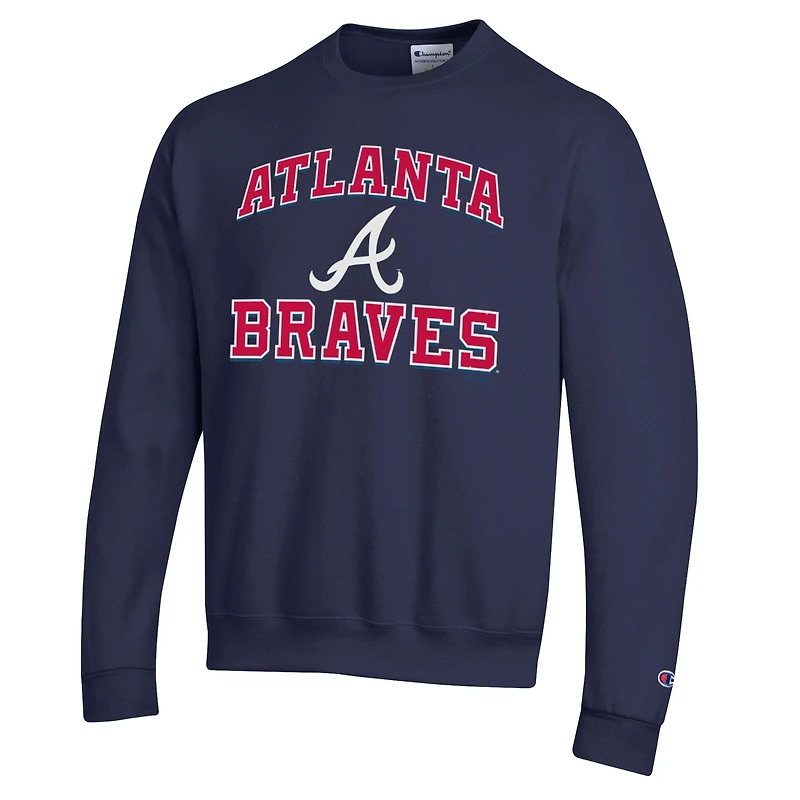 Men's Champion Navy Atlanta Braves Heart & Soul Powerblend Sweatshirt