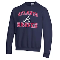 Men's Champion  Navy Atlanta Braves Heart & Soul Powerblend Sweatshirt