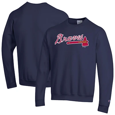Sweat-shirt Champion bleu marine Atlanta Braves Powerblend Wordmark pour homme