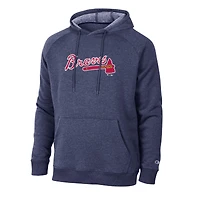 Men's Champion  Navy Atlanta Braves Triumph Tri-Blend Raglan Hoodie