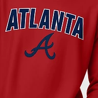 Men's Champion  Red Atlanta Braves Reverse Weave Chenille Sweatshirt
