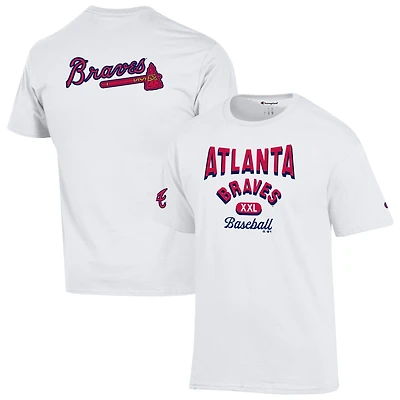 Men's Champion White Atlanta Braves 3-Hit Jersey T-Shirt
