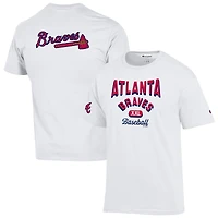 Men's Champion White Atlanta Braves 3-Hit Jersey T-Shirt