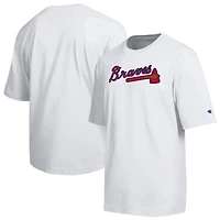 Men's Champion White Atlanta Braves All Star Arched Chenille Wordmark T-Shirt