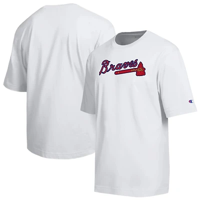 T-shirt Champion blanc Atlanta Braves All Star avec logo en chenille arquée