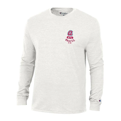 T-shirt à manches longues Champion blanc Atlanta Braves Cooperstown Winning Tradition Tri-Blend pour homme
