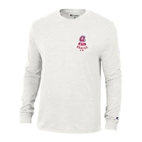 T-shirt à manches longues Champion blanc Atlanta Braves Cooperstown Winning Tradition Tri-Blend pour homme