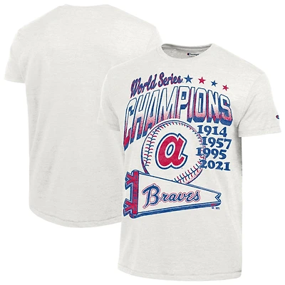 Men's Champion  White Atlanta Braves Winning Tradition Cooperstown Tri-Blend T-Shirt