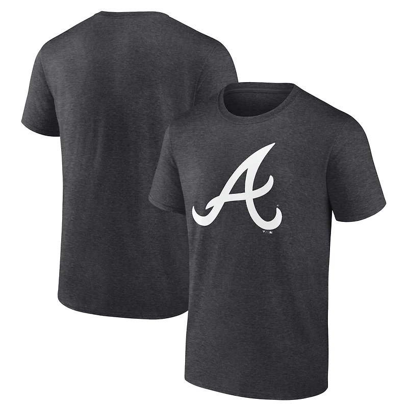 Men's Charcoal Atlanta Braves Official Logo T-Shirt