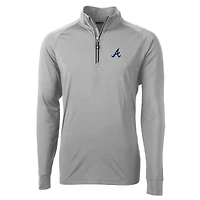 Men's Cutter & Buck  Light Blue Atlanta Braves Adapt Eco Knit Stretch Recycled Quarter-Zip Pullover Top