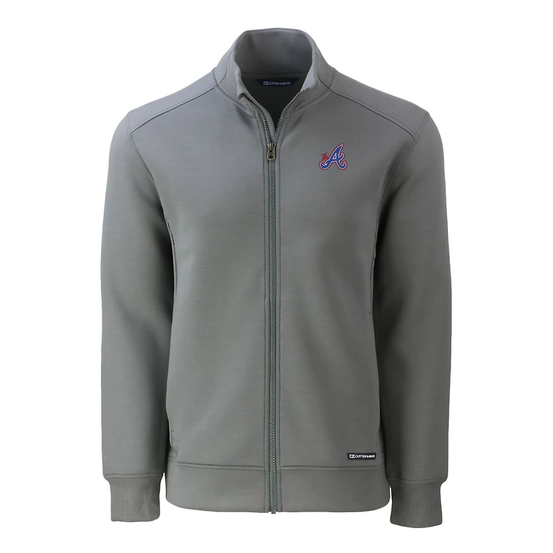 Men's Cutter & Buck Gray Atlanta Braves City Connect Roam Eco Recycled Full-Zip Jacket