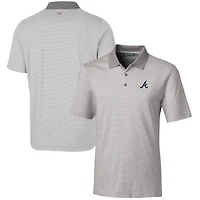 Polo extensible à rayures ton sur Forge pour homme, gris, des Atlanta Braves, Cutter & Buck
