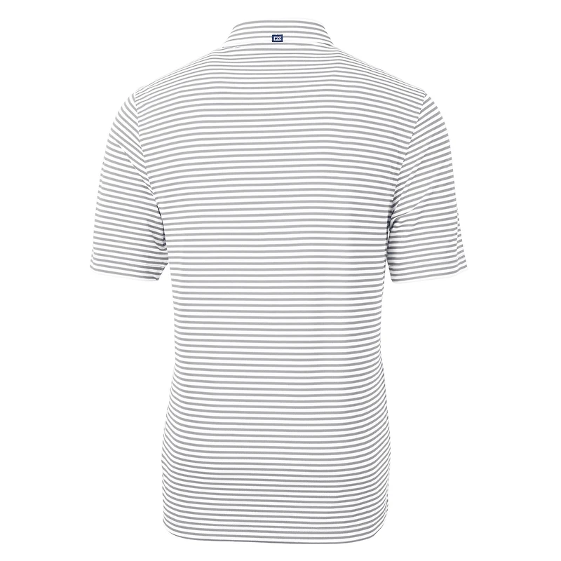 Polo recyclé à rayures écologiques Virtue des Braves d'Atlanta pour homme, gris Cutter & Buck