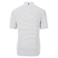 Polo recyclé à rayures écologiques Virtue des Braves d'Atlanta pour homme, gris Cutter & Buck