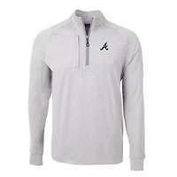 Pull-over zippé quart de tour en tricot extensible recyclé Adapt Eco Knit pour homme, gris chiné, des Atlanta Braves