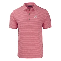 Men's Cutter & Buck Heather Red Atlanta Braves Forge Eco Heathered Stripe Stretch Recycled Polo