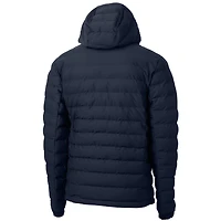 Men's Cutter & Buck Navy Atlanta Braves Mission Ridge Repreve® Eco Insulated Full-Zip Hooded Puffer Jacket