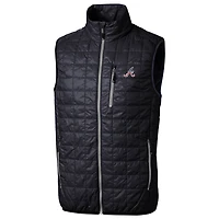 Gilet matelassé isolant entièrement zippé PrimaLoft® Eco pour homme, bleu marine, des Atlanta Braves, Cutter & Buck