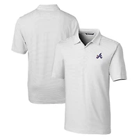 Men's Cutter & Buck White Atlanta Braves City Connect Big Tall Forge Pencil Stripe Stretch Polo